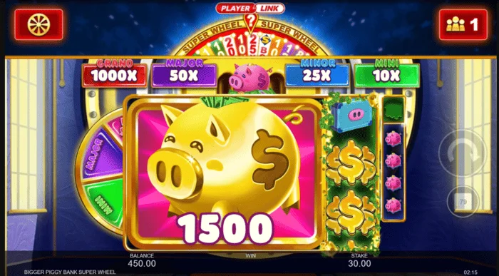 Bigger Piggy Bank Super Wheel grande vincita
