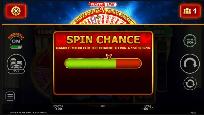 Bigger Piggy Bank Super Wheel possibilità di spin